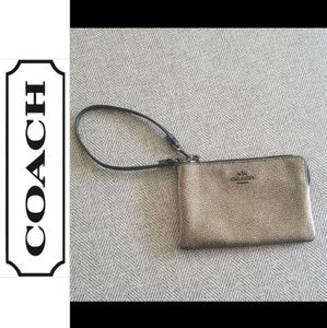 Coach metallic wristlet